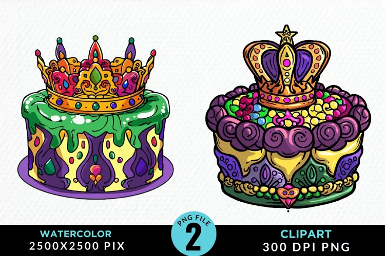 Watercolor Mardi Gras Graphic Clipart