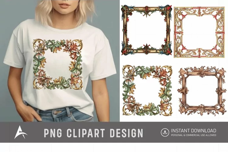 Watercolor Medieval Frame Clipart
