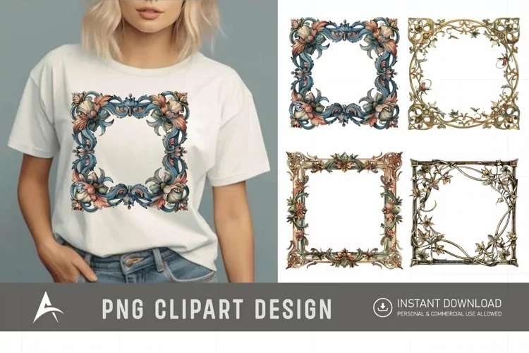 Watercolor Medieval Frame Clipart