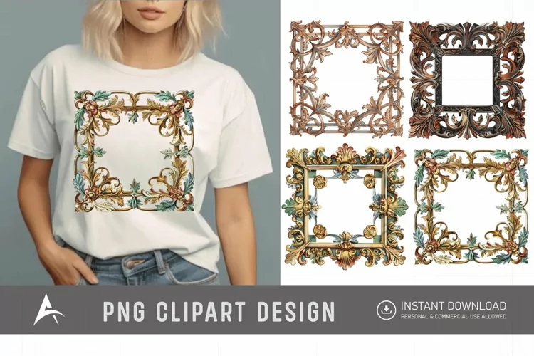Watercolor Medieval Frame Clipart