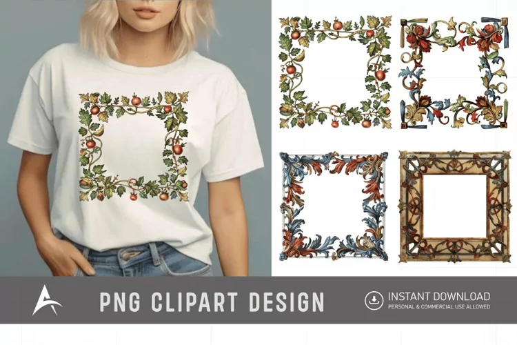 Watercolor Medieval Frame Clipart