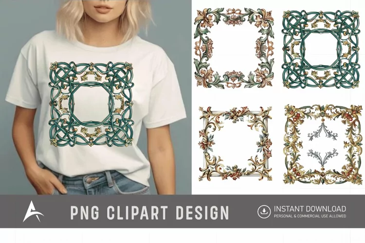 Watercolor Medieval Frame Clipart