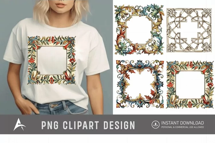 Watercolor Medieval Frame Clipart