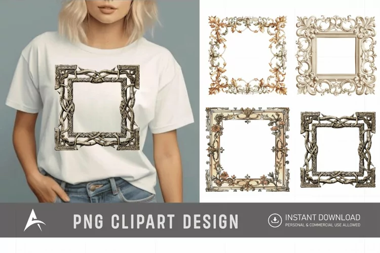 Watercolor Medieval Frame Clipart