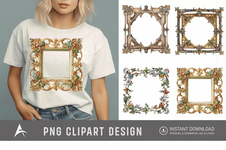 Watercolor Medieval Frame Clipart