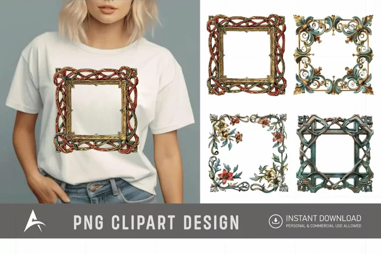 Watercolor Medieval Frame Clipart