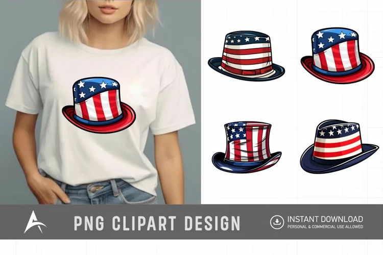 Watercolor Memorial Day Hat Clipart