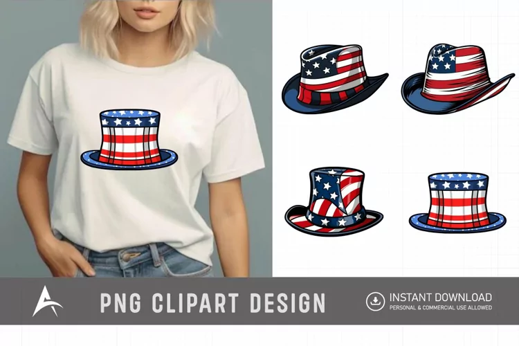 Watercolor Memorial Day Hat Clipart