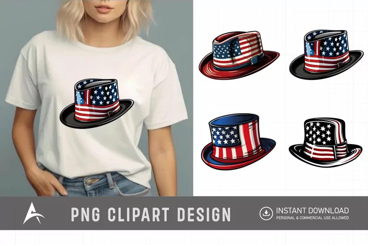 Watercolor Memorial Day Hat Clipart