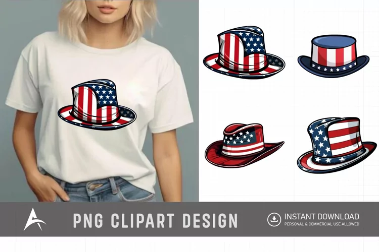 Watercolor Memorial Day Hat Clipart