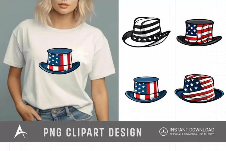 Watercolor Memorial Day Hat Clipart