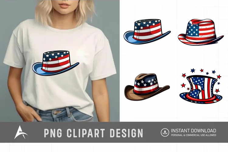 Watercolor Memorial Day Hat Clipart