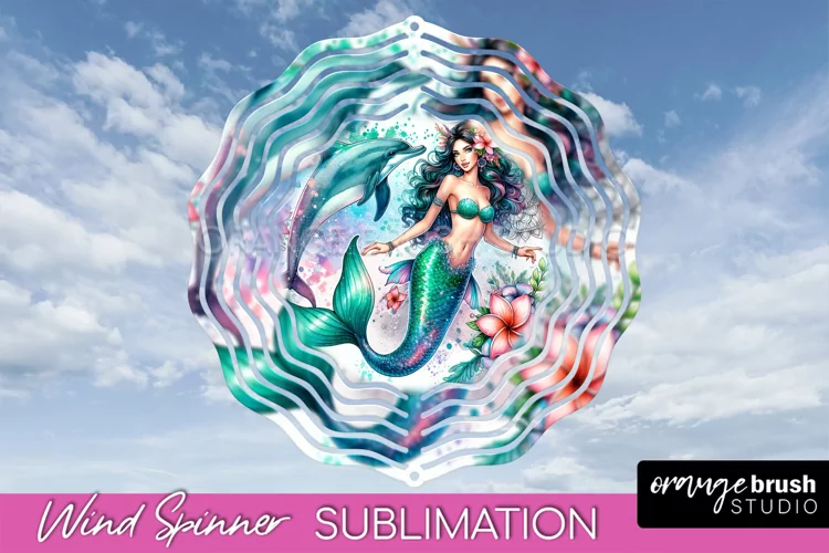 Watercolor Mermaid Wind Spinner - Summer Spinner Sublimation