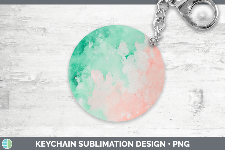 Watercolor Mint Pink Keychain Sublimation Keyring Designs