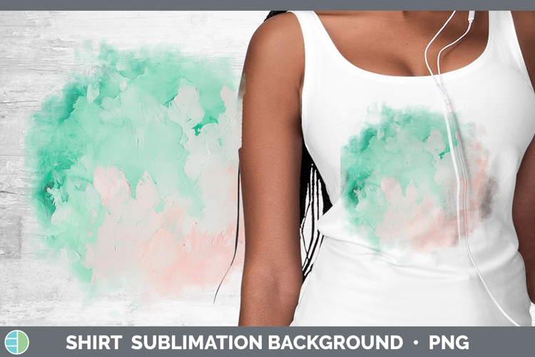Watercolor Mint Pink Shirt Sublimation Sublimation Backgroun