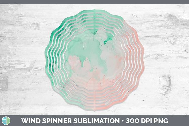 Watercolor Mint Pink Wind Spinner Sublimation Spinner Design