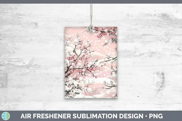 Watercolor Mistletoe Air Freshener Sublimation Car Freshener
