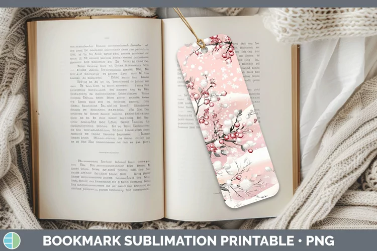 Watercolor Mistletoe Bookmark Sublimation Printable Designs