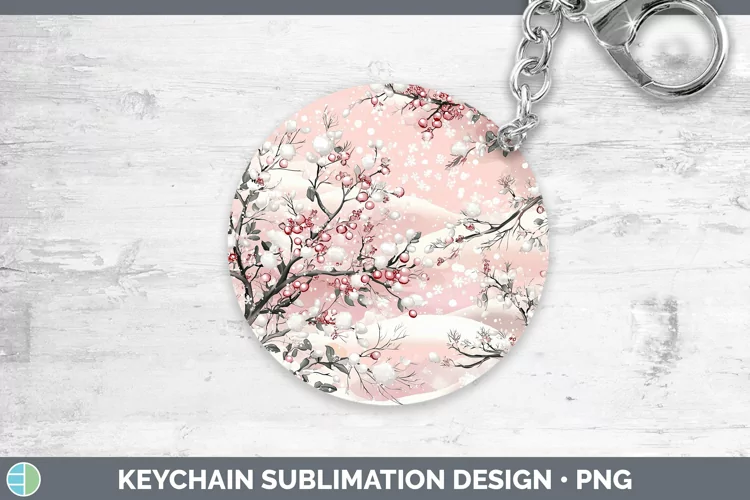 Watercolor Mistletoe Keychain Sublimation Keyring Designs