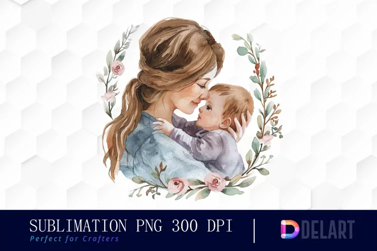Mom And Baby Sublimation PNG Clipart