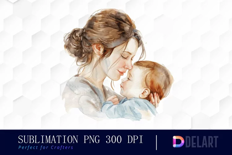 Mom And Baby Watercolor Clipart