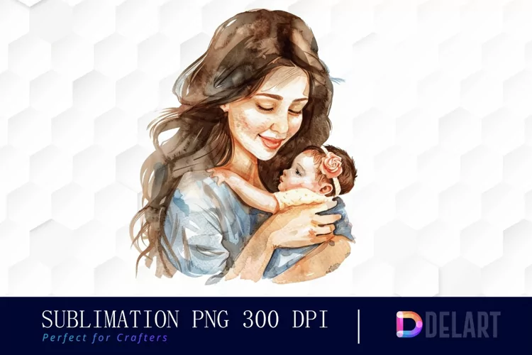 Mom And Baby Watercolor Clipart