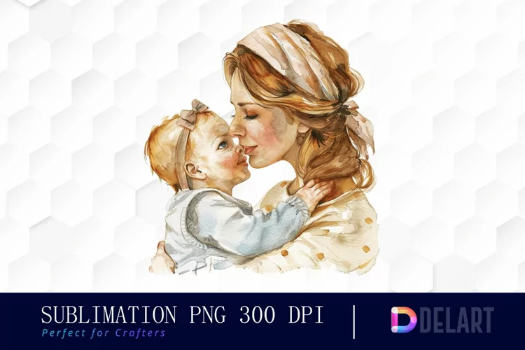 Mom And Baby Watercolor Clipart