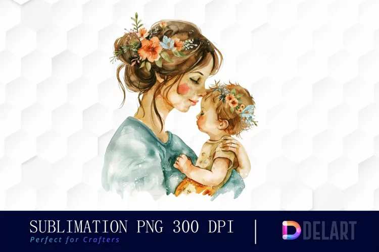 Mom And Baby Illustration Clipart