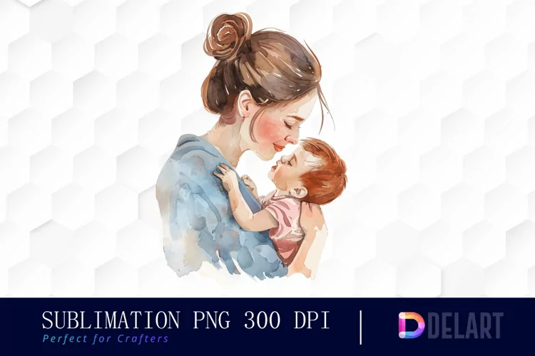 Mom And Baby Watercolor Clipart
