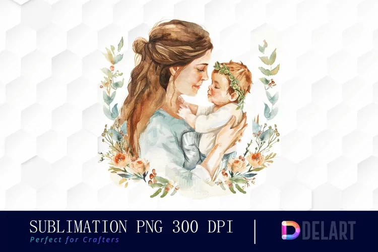 Mom And Baby Watercolor Clipart