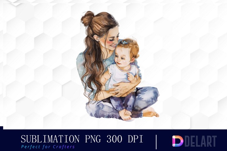 Mom And Baby Watercolor Clipart
