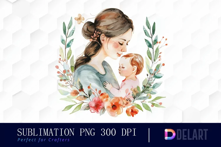Mom And Baby Illustration Clipart