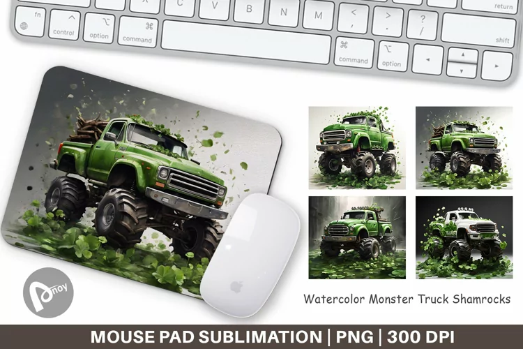 Mouse Pad Monster Truck Shamrocks