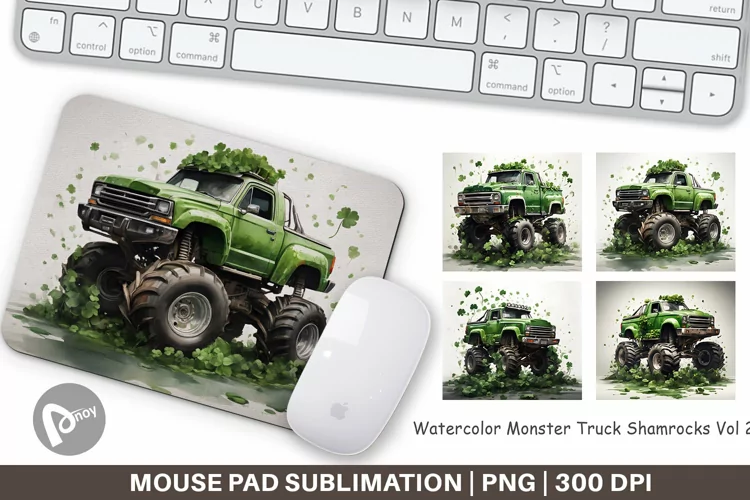 Mouse Pad Monster Truck Shamrocks