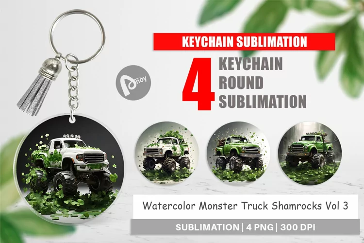 Keychain Monster Truck Shamrocks