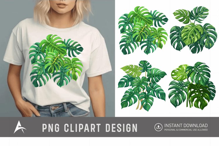 Watercolor Monstera Clipart