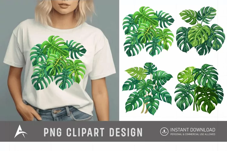 Watercolor Monstera Clipart