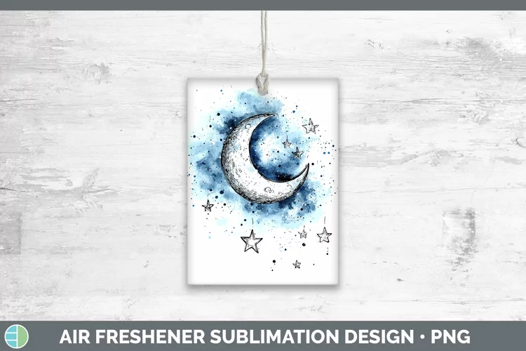Watercolor Moon and Stars Air Freshener Sublimation Car Fres