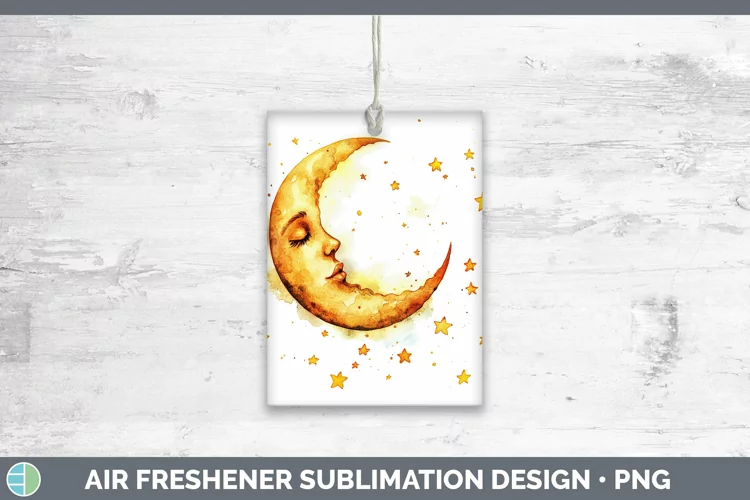 Watercolor Moon and Stars Air Freshener Sublimation Car Fres