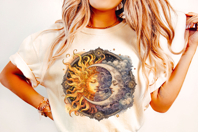 Celestial Sun Mystical Moon PNG, Fantasy, Magical Clipart