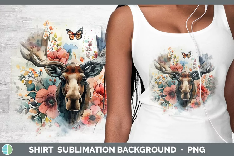 Watercolor Moose Shirt Sublimation Sublimation Background De