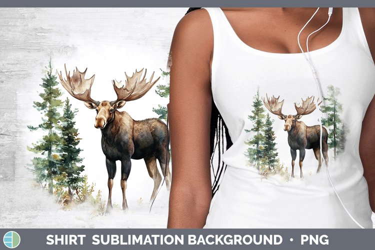 Watercolor Moose Shirt Sublimation Sublimation Background De