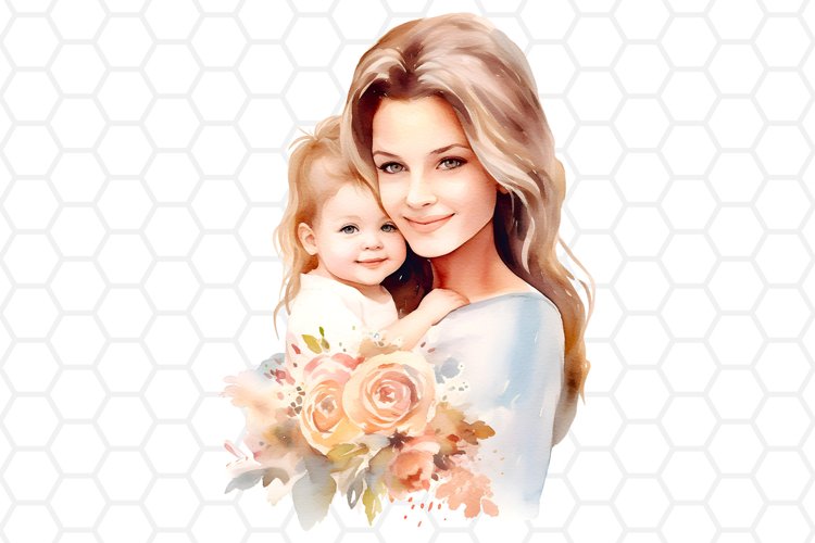 Watercolor Mothers day Clipart, Sublimation PNG