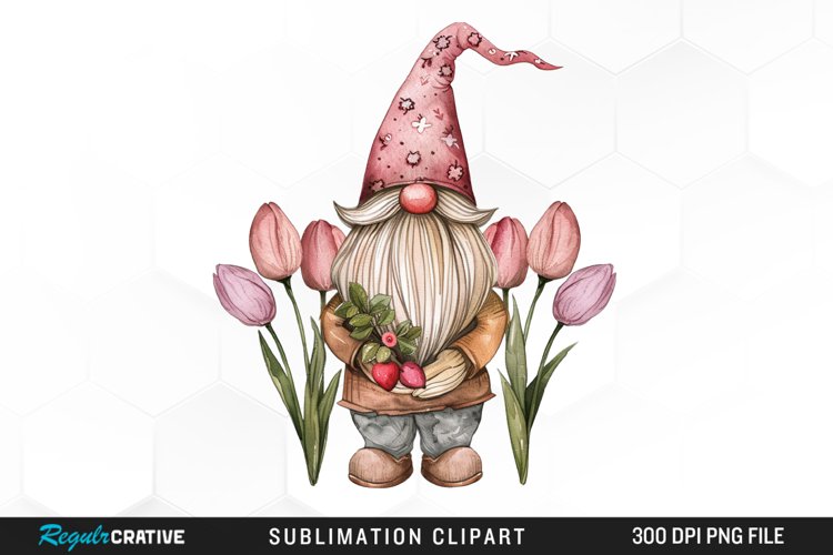 Watercolor Mothers Day Gnome Art Clipart