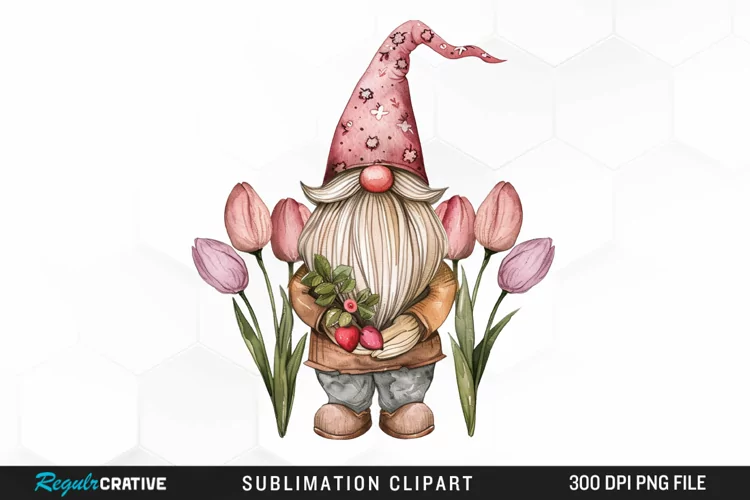 Watercolor Mothers Day Gnome Art Clipart