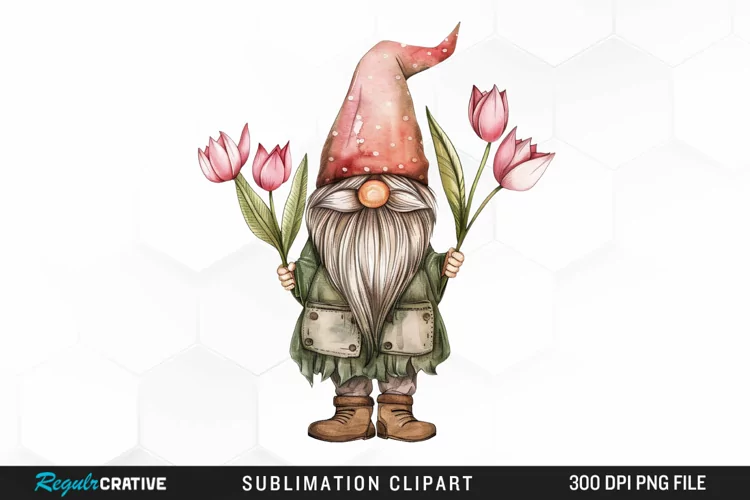 Watercolor Mothers Day Gnome Art Clipart