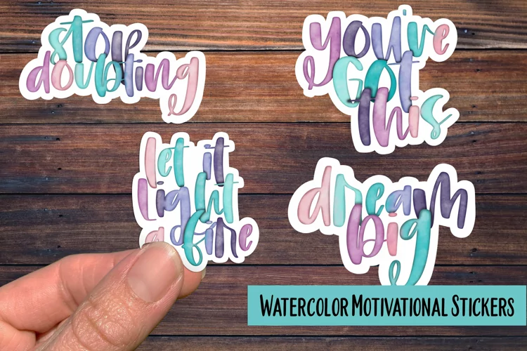 Watercolor Motivational PNG Sticker Pack