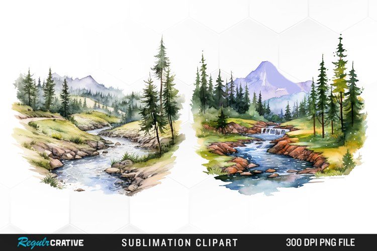 Forest Mountain Silhouette Image 10
