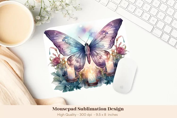 Watercolor Mouse Pad Png | Butterfly Mousepad Sublimation