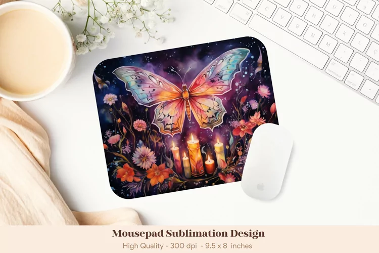 Watercolor Mouse Pad Png | Butterfly Mousepad Sublimation